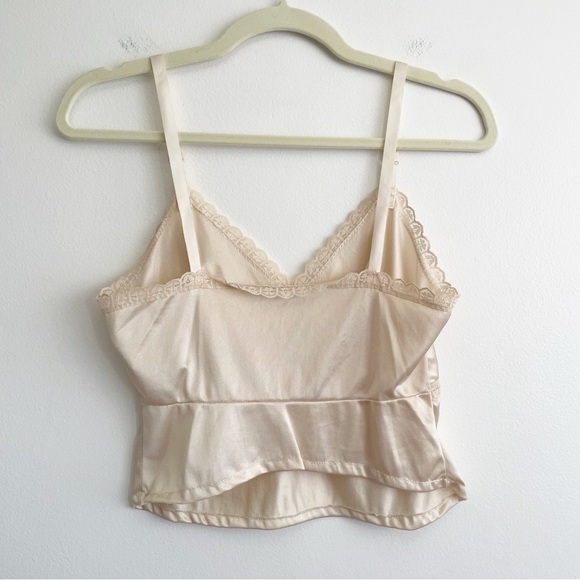 Vintage Sears y2k babydoll cami tank top dainty satin powder pink 90s coquette S - Picture 2 of 6